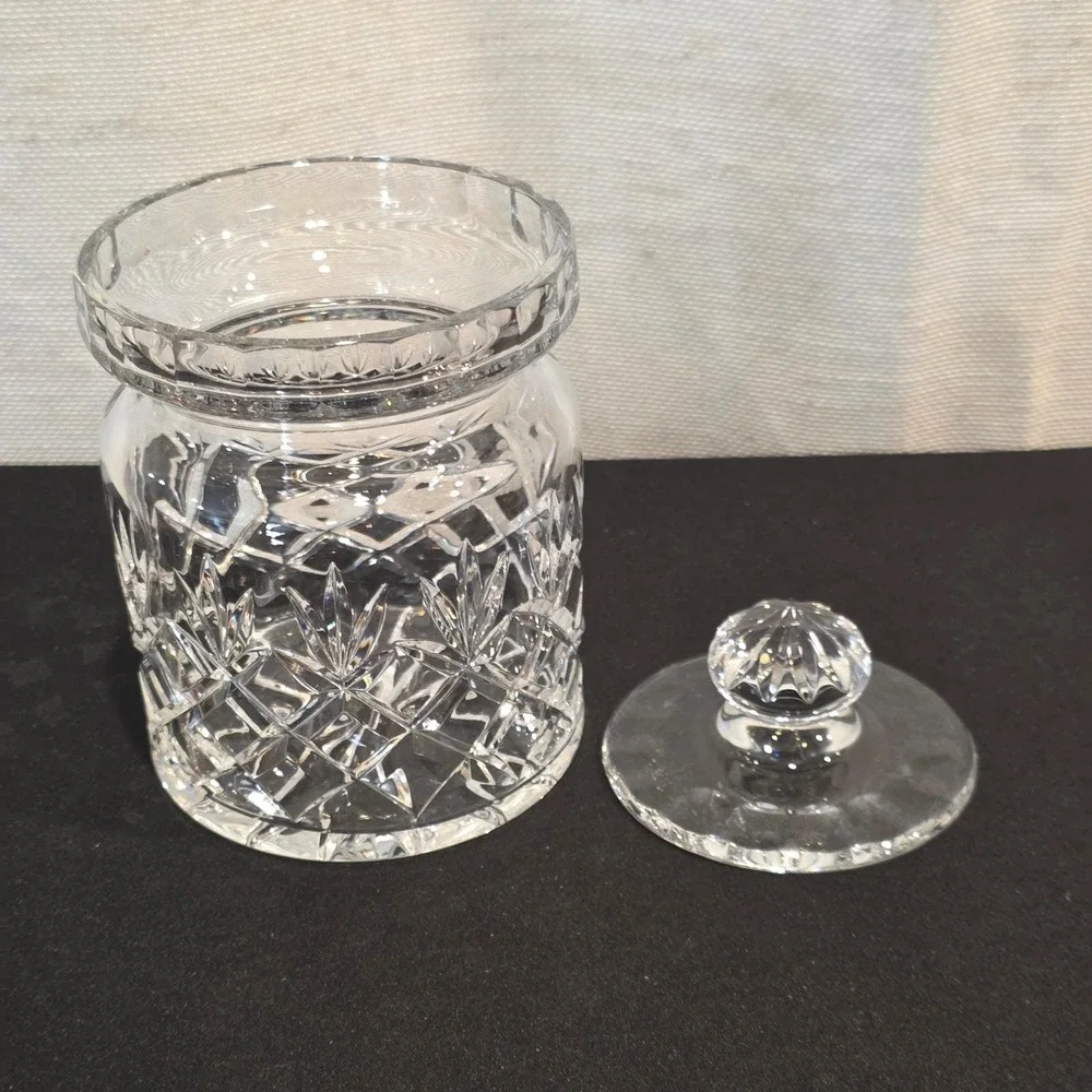 Vintage‎ Cut Crystal Storage Jar, Cookie Biscuit Barrel, Vanity Jewelry Decor